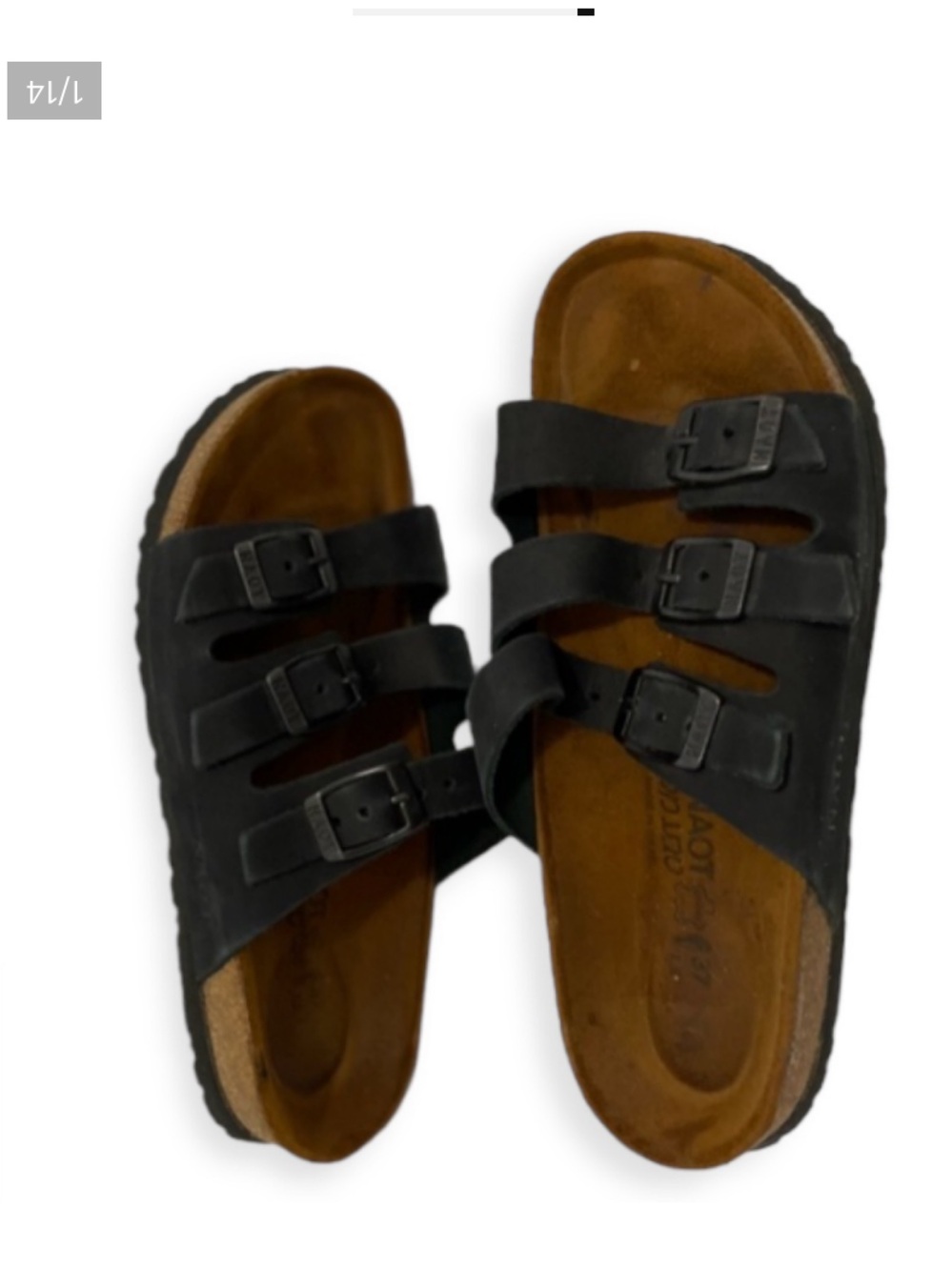 Naot Classic Austin Sandals Soft Black Genuine Leather Size 37